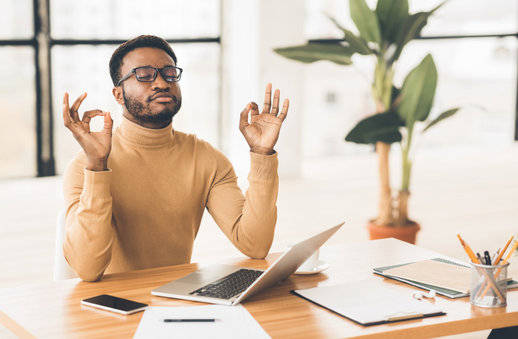 man meditating to reduce stress and anxiety