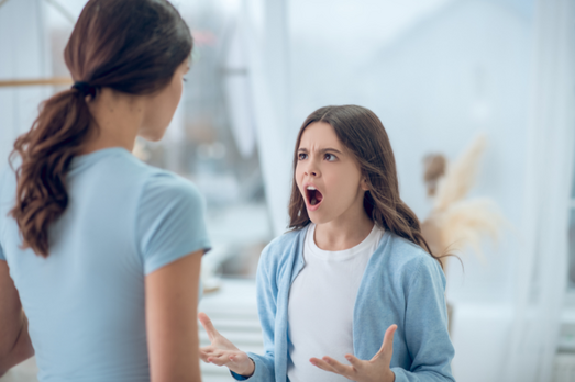 mother and teen daughter fighting